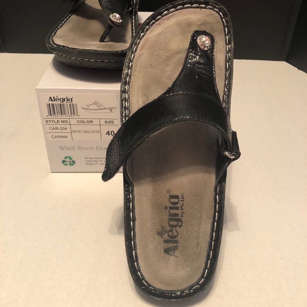 Algeria  Carina Sandal in Black Pebble EU 40.